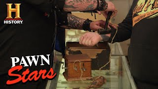 Pawn Stars: Chumlee Tests Out a Secret Society Branding Machine (Season 16) | History Pawn Stars: Chumlee Tests Out a Secret Society Branding Machine (Season 16) | History