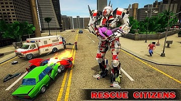 TÒ CHƠI ROBOT XE CỨU THƯƠNG BIẾN HÌNH Rescue City Ambulance Robot Transform: ANDROID GAMEPLay