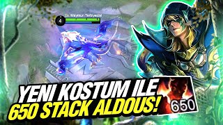 YENİ KOSTÜM İLE 650 STACK ALDOUS! | Mobile Legends