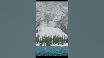 Snow Mountain and Penguin moving towards Ocean made in Blender.#blender3d #blender