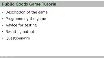 Public goods game | z-Tree online course