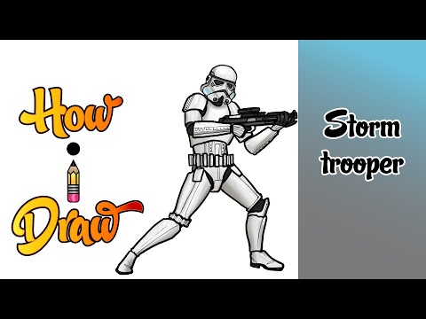 How I Draw a STORMTROOPER from STAR WARS * how to draw a galactic empire stormtrooper art lessons *