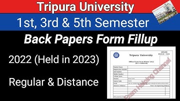 Back paper From Fillup 2022 (Held in 2023 1st, 3rd & 5th Semester Regular & Distance Students