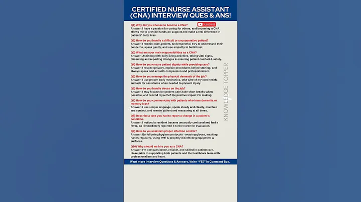 CNA Interview Questions and Answers | Certified Nursing Assistant Interview Questions and Answers