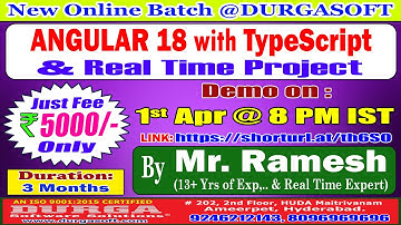ANGULAR 18 with TypeScript Online Training @ DURGASOFT