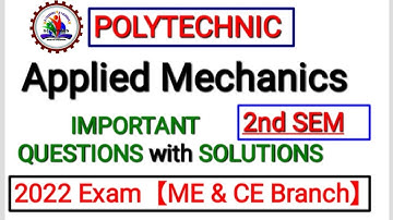 Applied mechanics|polytechnic 2nd sem important questions with solutions|up polytechnic|G1 classes