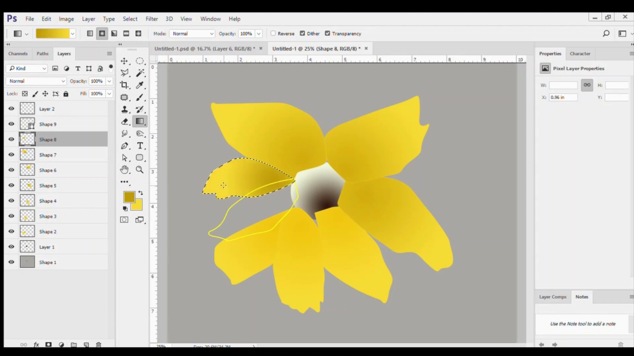 How to create Simple flower in Adobe Photoshop - YouTube