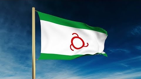 4K Ingushetia flag slider style. Waving in the win with cloud background animation Stock video