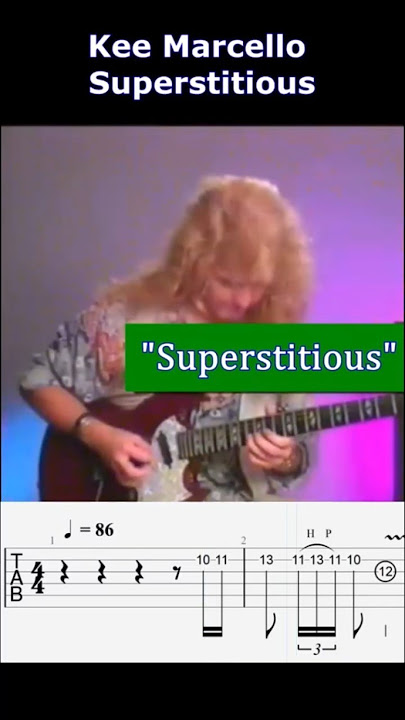 Kee Marcello - Superstitious (Solo) - Guitar lesson with TAB - Tutorial