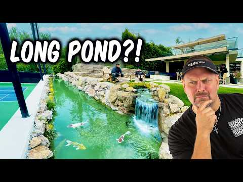 HUGE Backyard Tennis Court Pond