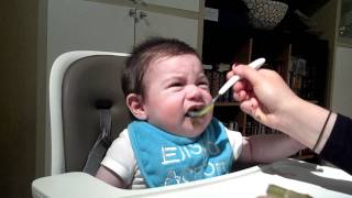 Elisha eating Peas for the first time