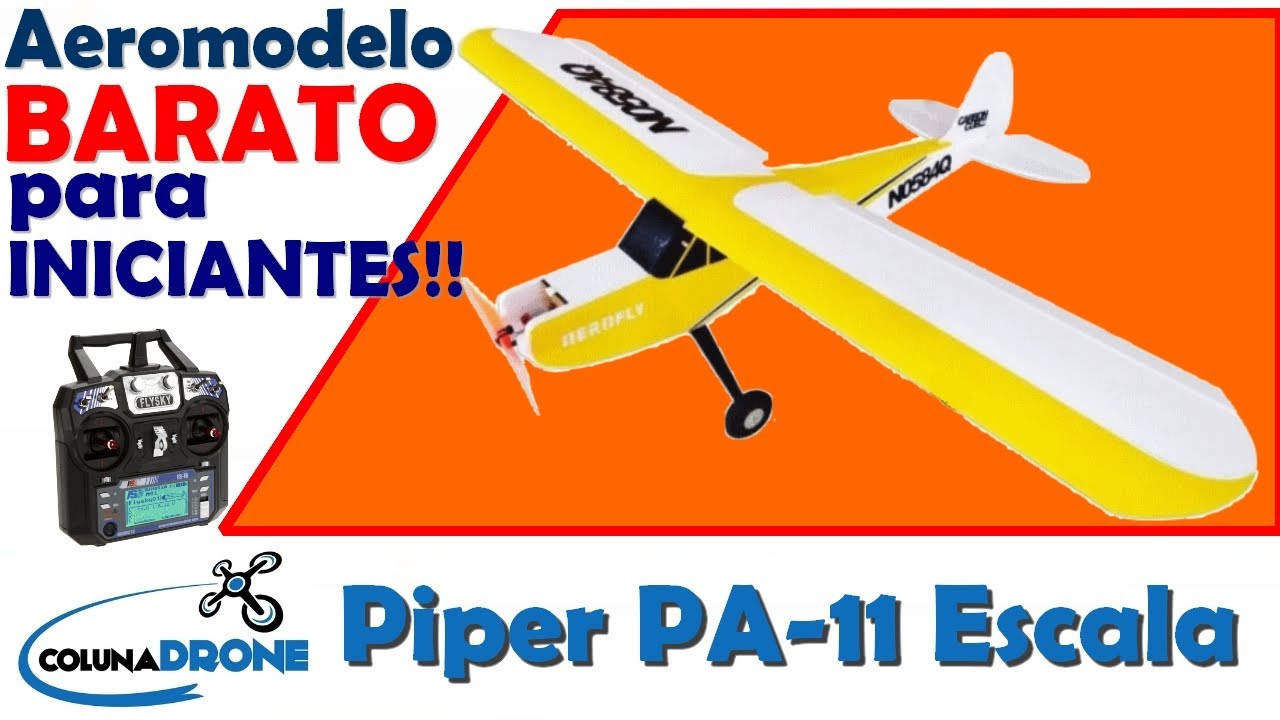 Aeromodelo Piper Avião De Controle Remoto Trainer 4ch Kit 4 em