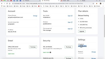 How to open control panel, php myadmin, File manager, Installatron in godaddy