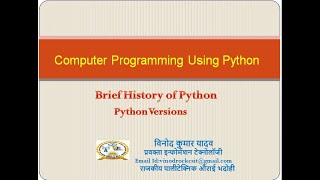 History And Versions(1.x,2.x,3.x) of Python