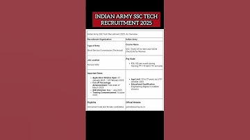 INDIAN ARMY SSC TECH RECRUITMENT 2025 🥳 ,APPLY NOW #army #officer #shorts #ssb #defence