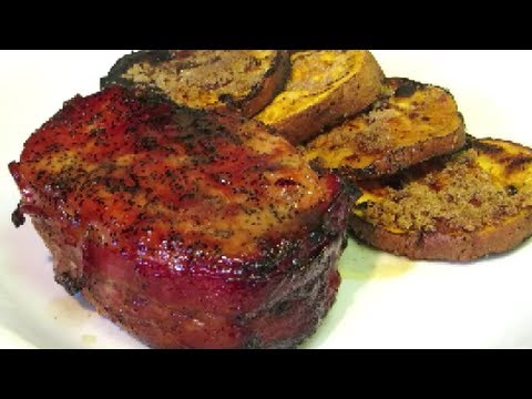 Bacon Wrapped Pork Loin Chops - How To Grill Pork Chops - Spicy Maple Glaze Recipe