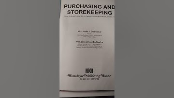 PURCHASING AND STOREKEEPING TY BCOM SEM 6 SYLLABUS