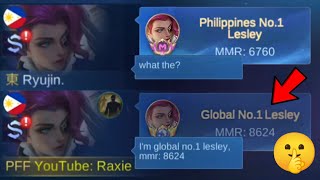 LESLEY FAKE TOP GLOBAL PRANK IN HIGH RANK!!  UNEXPECTEDLY I MET PHILIPPINES NO.1 LESLEY!!?  MLBB