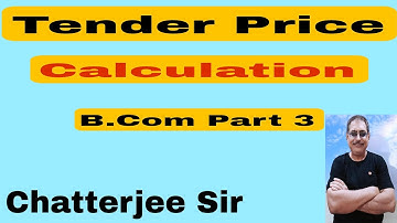 #10 Tender Price Calculation (Cost Accounting)B.Com Part 3 BK Mehta and M L Agarwal Book  Ses2022-25