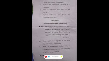 #B.C.A./B.VOC #frist Semester #2023-2024 #Information Technology  Programming in "c" #question
