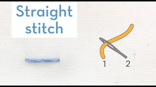 Straight stitch - How to quick video tutorial - hand embroidery stitches for beginners