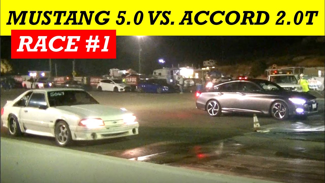 2020 Honda Accord Sport 2.0T vs. Fox Body 5.0 Mustang: Race #1