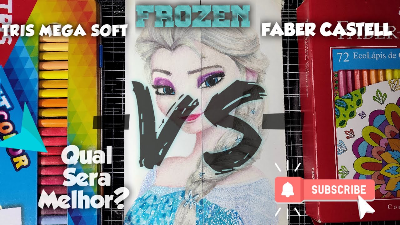 LÁPIS DE COR TRIS MEGA SOFT COLOR VS LÁPIS DE COR FABER CASTELL ( Qual será melhor?)