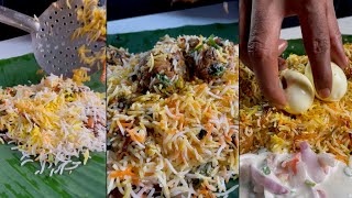 Hyderabadi Chicken Biryani Cooking and tasting 🔥