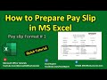 How to Prepare Salary Slip in MS Excel | Salary Slip Format | Pay Slip | Template