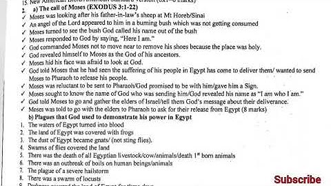 KCSE 2014 | CRE KCSE 2014 PAPER 1 | KCSE REVISION | KCSE CRE Paper 1 Questions and Answers