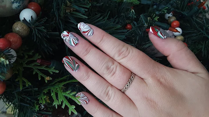 Christmas Candy Cane Watermarble