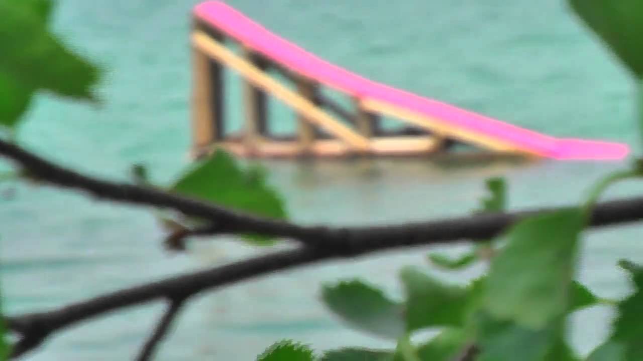 GIANT BRIGHT PINK WAKEBOARD JUMP RAMP BOOTER GREEN LAKE by Dan
