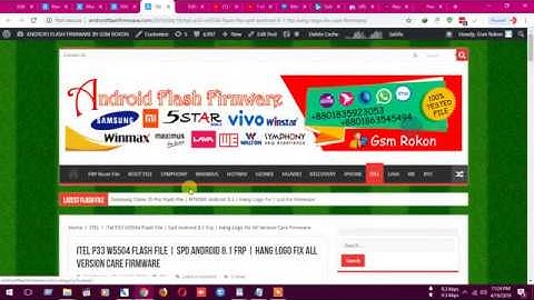 iTel P33 W5504 Flash File | Spd Android 8.1 Frp | Hang Logo Fix All Version Care Firmware