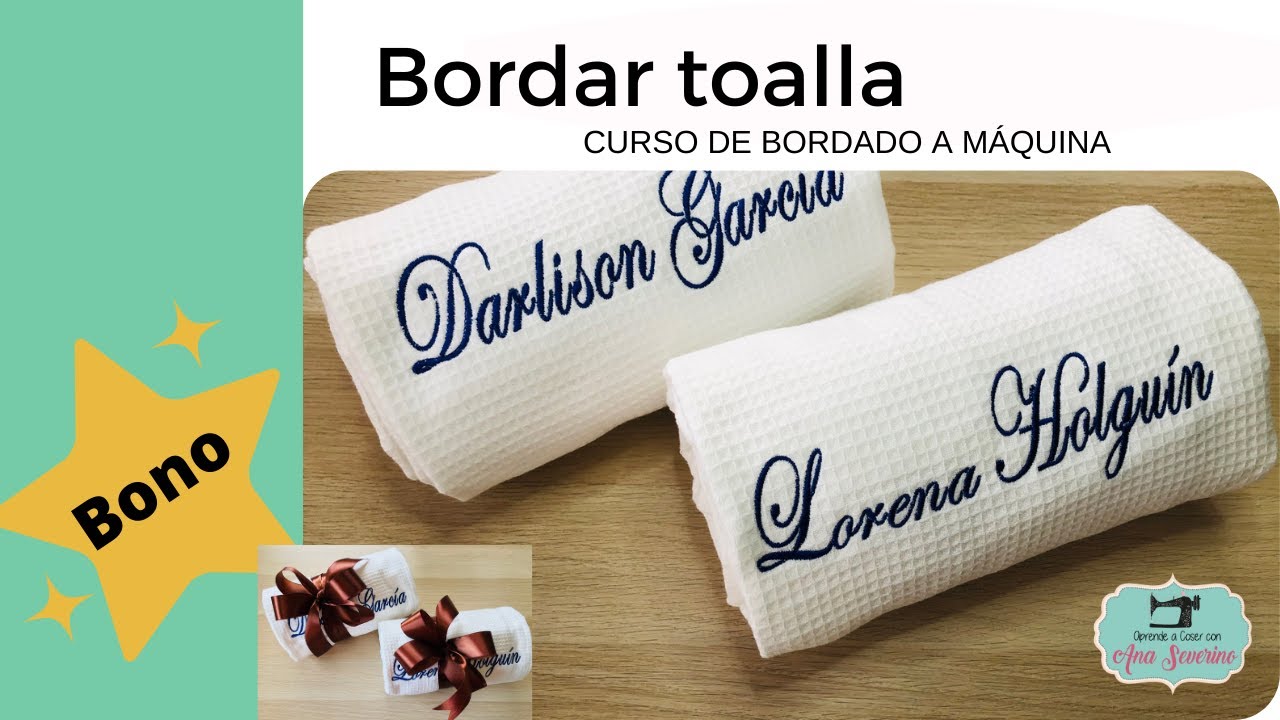BORDAR TOALLA DE BAÑO EN MÁQUINA BORDADORA _ CURSO BORDADOS A MÁQUINA _ MUCHAS TÉCNICAS _ video 19