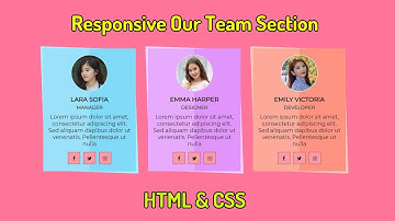 Awesome Responsive Our Team Info Cards Section   HTML and CSS Tutorial