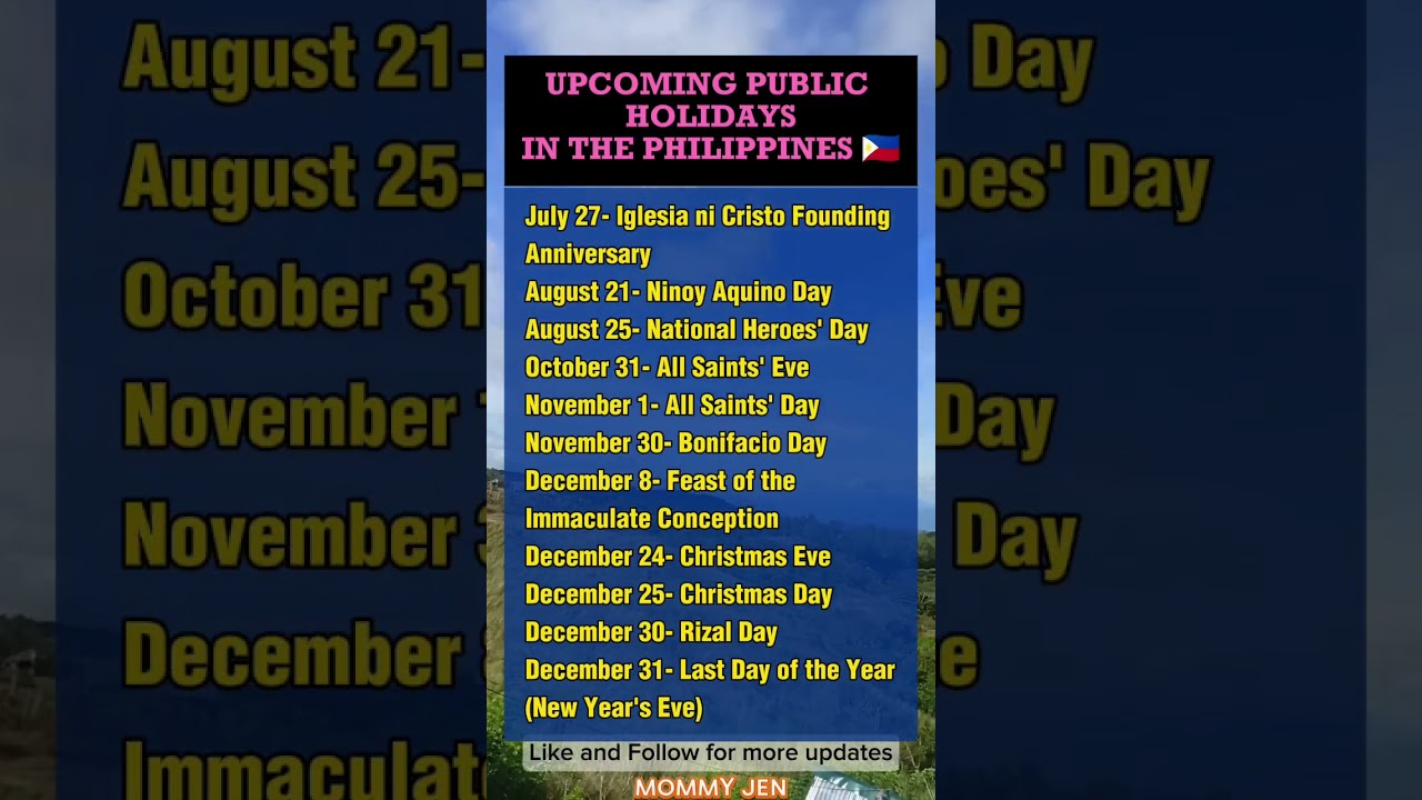 Upcoming Philippine Public Holidays 2025