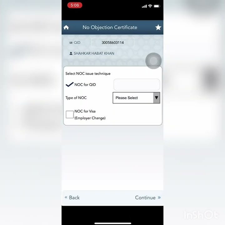 Issue online NOC from Metrash