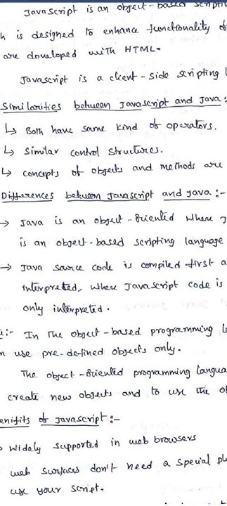 Javascript basic notes @Programming_notes #btech #javascript #notes # ...