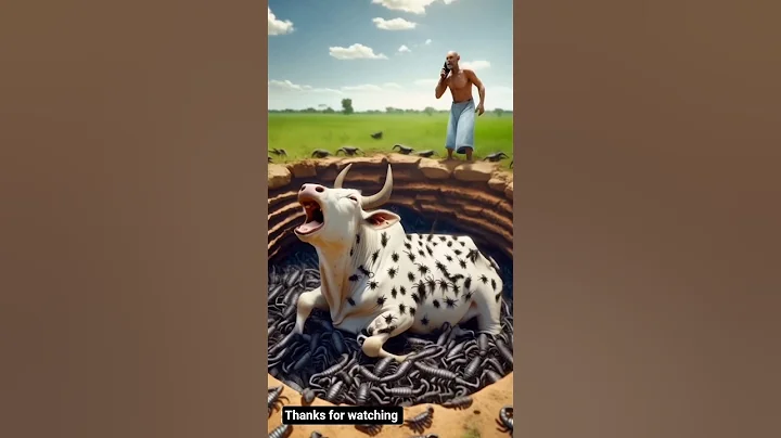 cow covered in millions of scorpion 😭#ai #rescue #animals #trending