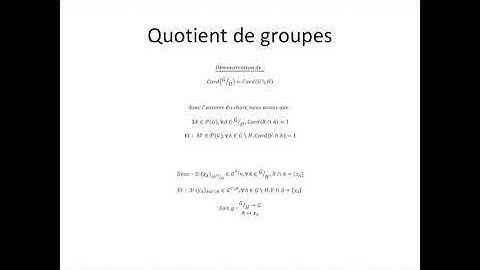 Structures algébriques partie 44 : Quotient de groupes