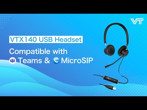 VTX140 USB Headset Compatible with Teams &  MicroSIP