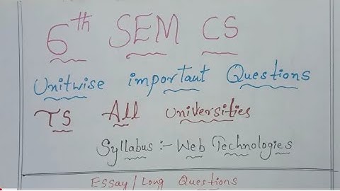 6 th sem cs unitwise important questions | #webtechnologies #degree important questions #degree #ts