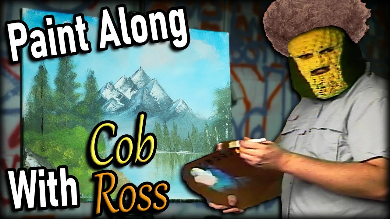 Paining along to a BOB ROSS video to see if it's really as easy as it looks