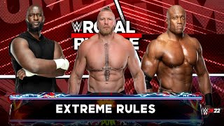 FULL MATCH : Brock lesnar vs. Omos vs.  Bobby lashley - WWE Royal rumble 2022  | WWE 2023