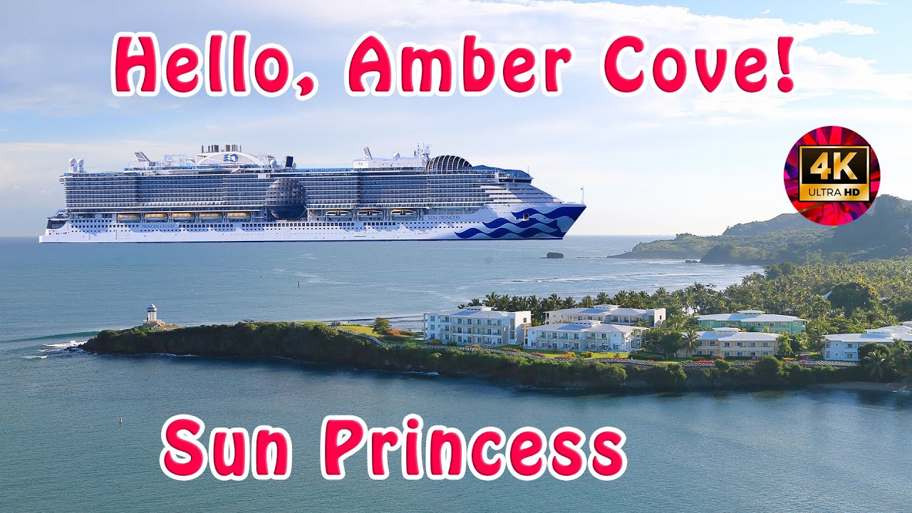 Sun Princess Arrives Amber Cove | Morning Deck Walk | Dominican Republic Scenery |4K