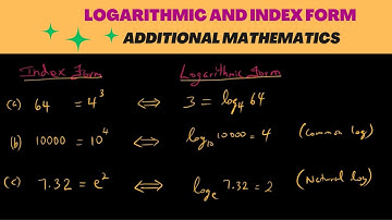 Additional Mathematics: logarithm and index relationship