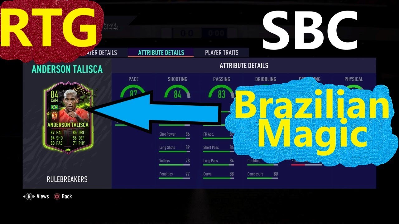 Fifa 21 Ultimate Team Road to Glory  no money spent Anderson Talisca SBC for Rule Breakers card.