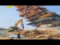 Extreme Dangerous Building Demolition Excavator  Most Satisfying Heavy Machines Operation Skills!
