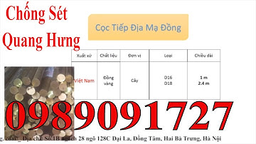 [Kim Thu Sét] | Cọc Tiếp Địa Mạ Đồng||Công ty Quang Hưng 0967901917