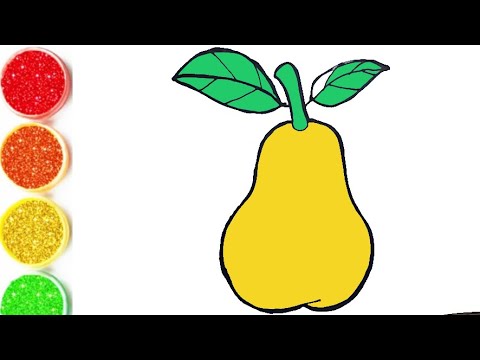 Vẽ trái lê - Hướng dẫn vẽ Quả Lê - Bé tập vẽ trái lê | How To Draw a Pear - Fruit drawing #pear